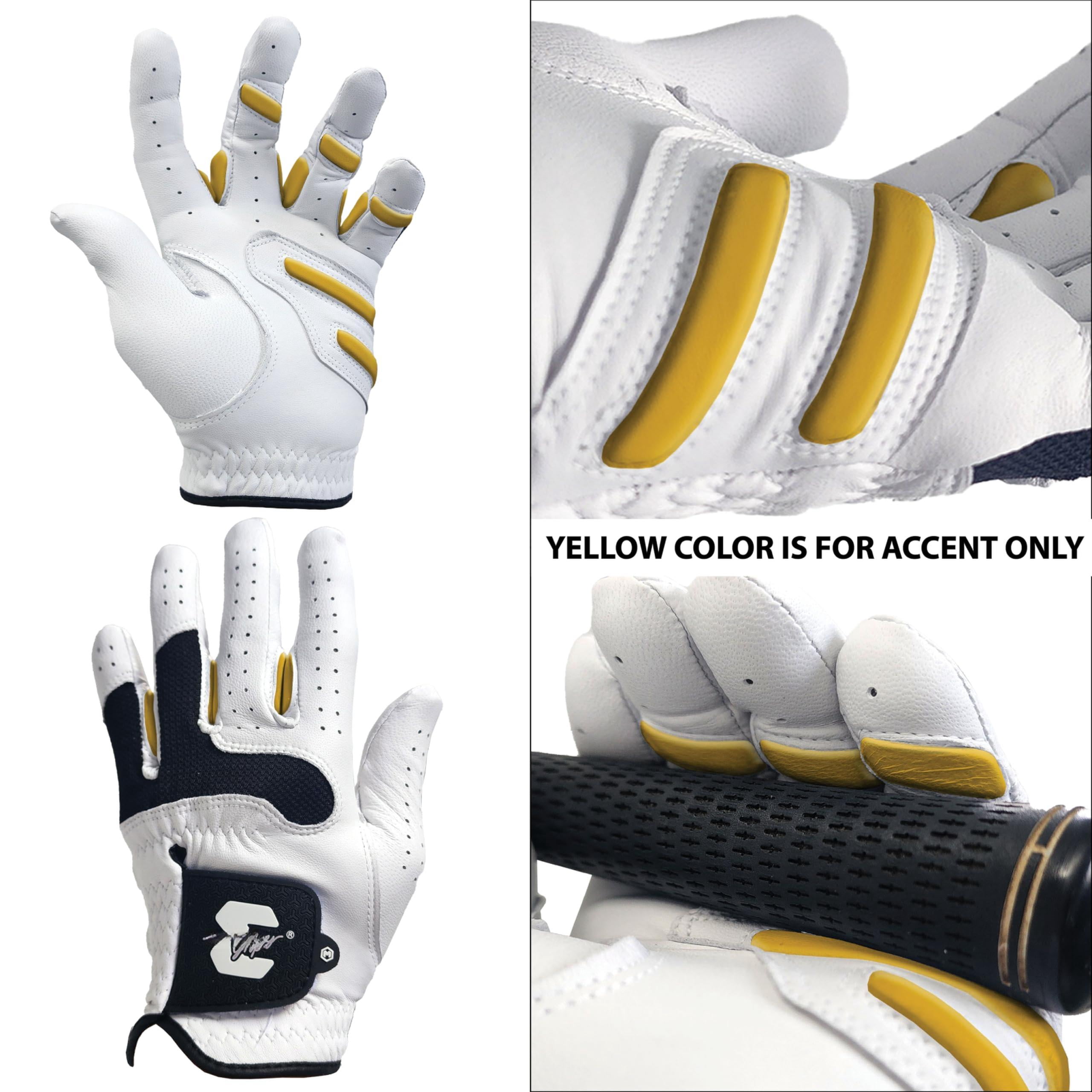 Golf Glove Bearing Capacity Non Slip No Slice Pad Leather Power Left Hand  Man-small White