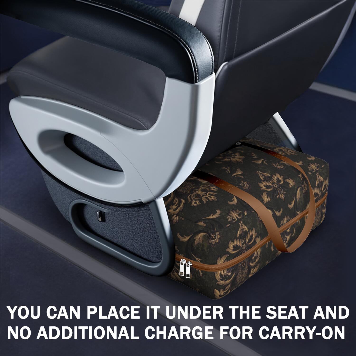 For Spirit Airlines Personal Item Bag 18x14x8 Inch, Floral Weekender Travel Bag, Foldable Travel Duffel Bag Underseat Carry on Bag with Luggage Sleeve for Women and Men 30L