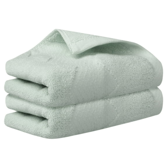 REGALWOVEN Cotton 2 Piece Hand Towels, Thick and Comfort, Highly Absorbent Towels for Bathroom, Travel Light Green 14" x 30"