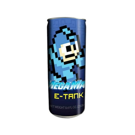 Boston America Mega Man E-Tank 8.4oz Energy Drink Novelty Character Collectible Sports