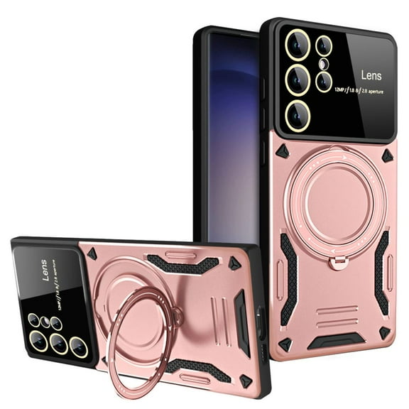 Nspiel for Samsung Galaxy S24 Ultra S24 Plus S24 Magnetic MaSafe Case with Camera Protector Kickstand Scratch Resistant Slim Cover