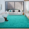 thumbnail image 4 of Janvonne Fluffy Teal Blue Area Rug for Bedroom Living Room Soft 6x9 Fuzzy Rugs Non-Shedding Indoor Plush Rug for Nursery Kids Room Dorm Room Home Decor, High Pile Shaggy Floor Carpets, 4 of 8
