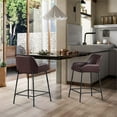 thumbnail image 2 of KATDANS Counter Height Stools-24 Inch Bar Chair PU Leather, Bar Stools Set of 2 with Back and Arms-Kitchen Stools for Kitchen, Living Room, Pub, Bistro, Dark Brown, 2 of 9