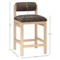 thumbnail image 4 of Meridian Furniture Roundhill Brown Linen Textured Fabric Upholstered Counter Stool, 4 of 11