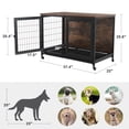 thumbnail image 3 of CO-Z Wooden Dog Crate End Table Triple Door Kennel with Wheels for Large Medium Dogs, 3 of 12