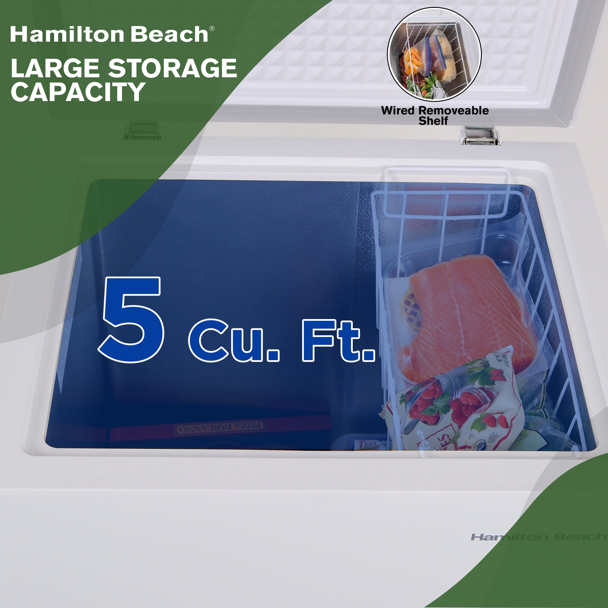 Hamilton Beach 5.0 Cu. Ft. Chest Freezer, White HBFRF510