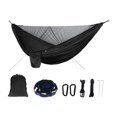 thumbnail image 1 of Camping Hammock with Net Netting Strap Webbing Hanging Sleep Bed Swing Black, 1 of 8