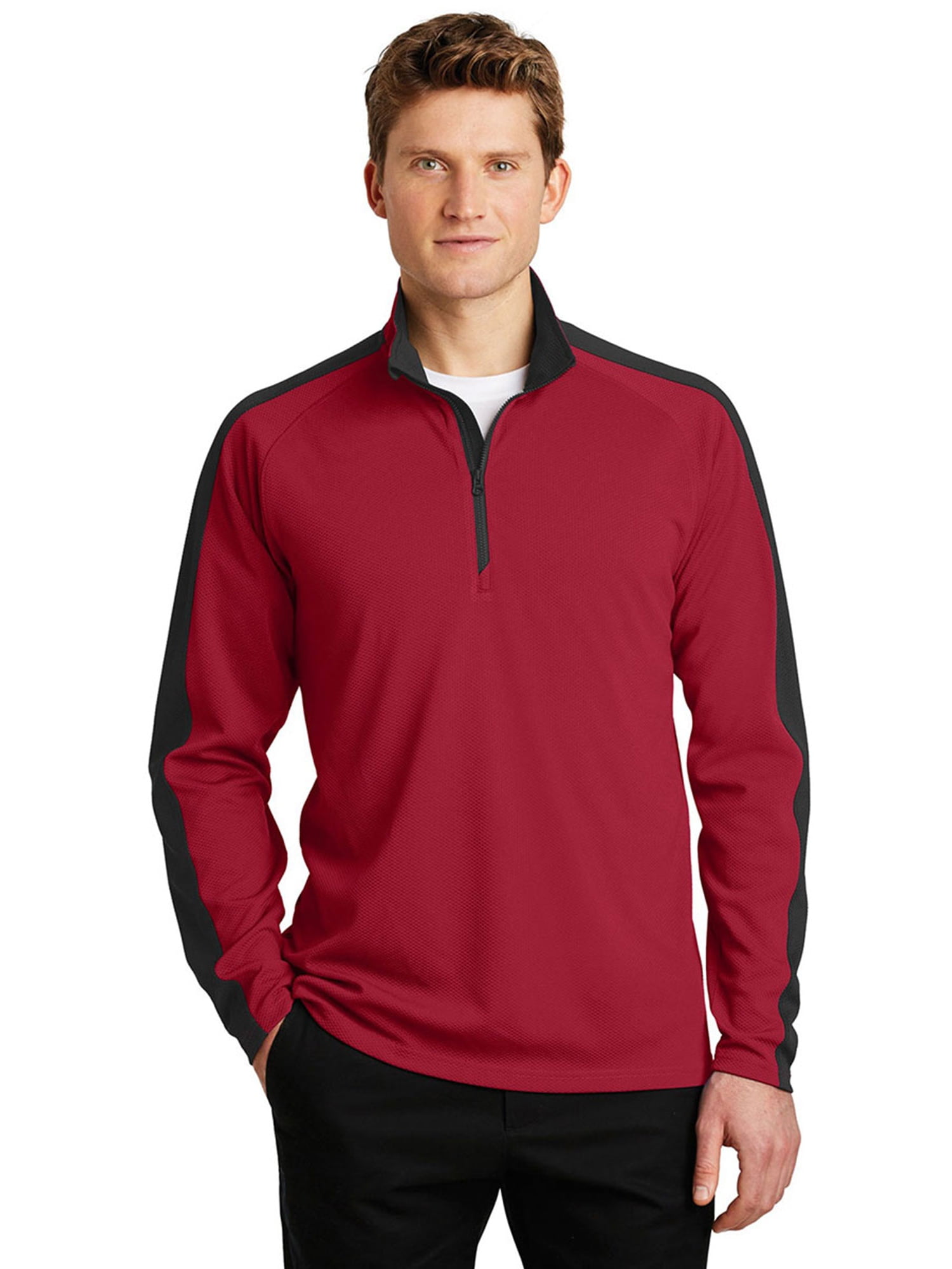 SportTek SportTek Men's SportWick Textured 1/4Zip Pullover