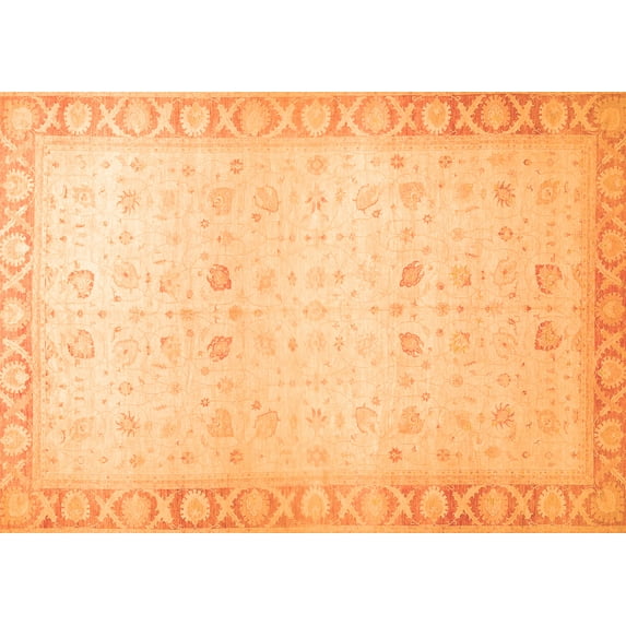 Ahgly Company Indoor Rectangle Oriental Orange Traditional Area Rugs, 4' x 6'