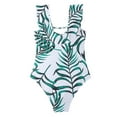 thumbnail image 1 of Cathalem Maillot de Bain Grande Taille pour Femmes Résistant au Chlore Col Rond Coupe Douce une Pièce Sportive, Vert m, 1 of 5