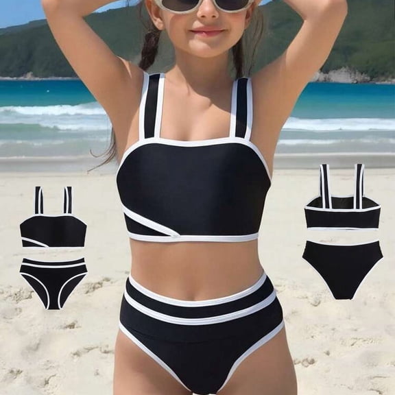 Kids Girls Swimsuit Girls Swimsuit With Shorts Two Piece Teen Girl Bikini Girls Bikini Size 140/3XL