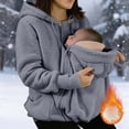 thumbnail image 2 of CAUYDY Womens Baby Pouch Hoodies with Pockets Oversized Hoodies Lightweight Baby Pouch Hooded Sweatshirt, 2 of 7