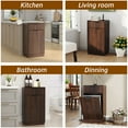 thumbnail image 5 of CQSXDA 10-Gallon Woodgrain Tilt-Out Trash Can Cabinet in Elegant Oak with Wave-Textured Drawer & Pull-Out Bin，Walnut, 5 of 16
