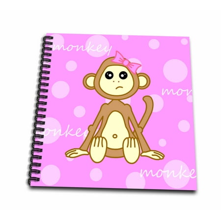 Baby Memories Kit - 3dRose Pink Baby Monkey Girl - Memory Book, 12 by 12-inch