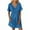 Blue-06, variant on STETMN Ladies Casual Dresses Elegant Short Sleeve V Neck Smocked Elastic Waist Ruffle Tiered Casual Dress