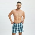 thumbnail image 5 of Mens Panties Underwear Boxers Shorts Casual Cotton Plaid Sleep Underpants Loose Comfortable Button Fly Homewear Panties, 5 of 9