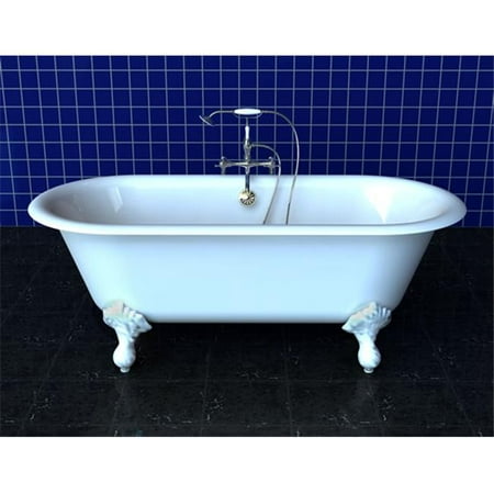 SONG FG-663022-TH-70 Cast Iron Bathtub with 7 In. Faucet Drillings in