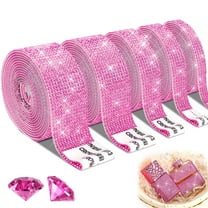 Eanloly 5 Rolls Self Adhesive Crystal Rhinestone Ribbon Art & Craft Tape with 2 mm Sticker(Pink)