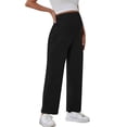 thumbnail image 3 of Women's Maternity Joggers Over Bump Stretchy Sweatpants Workout Sports Lounge Pregnancy Pants with Pockets Black XL, 3 of 6