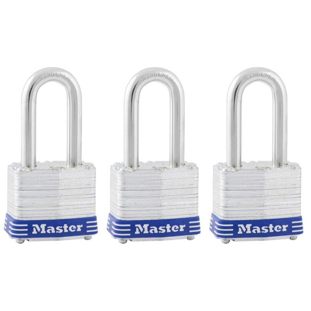 Master Lock 3TRILF Outdoor Padlock with Key, 3 Pack KeyedAlike