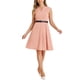 thumbnail image 1 of Vestido de trabajo INSPIRE CHIC para mujer, corte acampanado, vestido de negocios de manga corta 2024, color rosa, 1 of 6