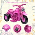 thumbnail image 6 of 6V Kids Ride on Bubble Car, Battery Powered Electric Motorcycle with Music Button and LED Headlight, 3 Wheels Motorbike Toys Gift for Toddler 3+ Boys Girls, Pink, 6 of 7