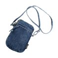 thumbnail image 3 of Bolso bandolera de mezclilla, moderno bolso de hombro de mezclilla para ir al trabajo, ideal para fiestas de vacaciones de . Azul oscuro, 3 of 9