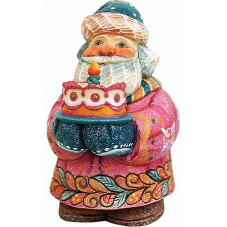 G.Debrekht 517633 Derevo Collection Santa Birthday Cake 4 in.