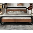 thumbnail image 6 of Merrland King Bed Frame with Headboard and Footboard, Heavy Duty Metal Platform Bed, No Box Spring Required, Brown, 6 of 9