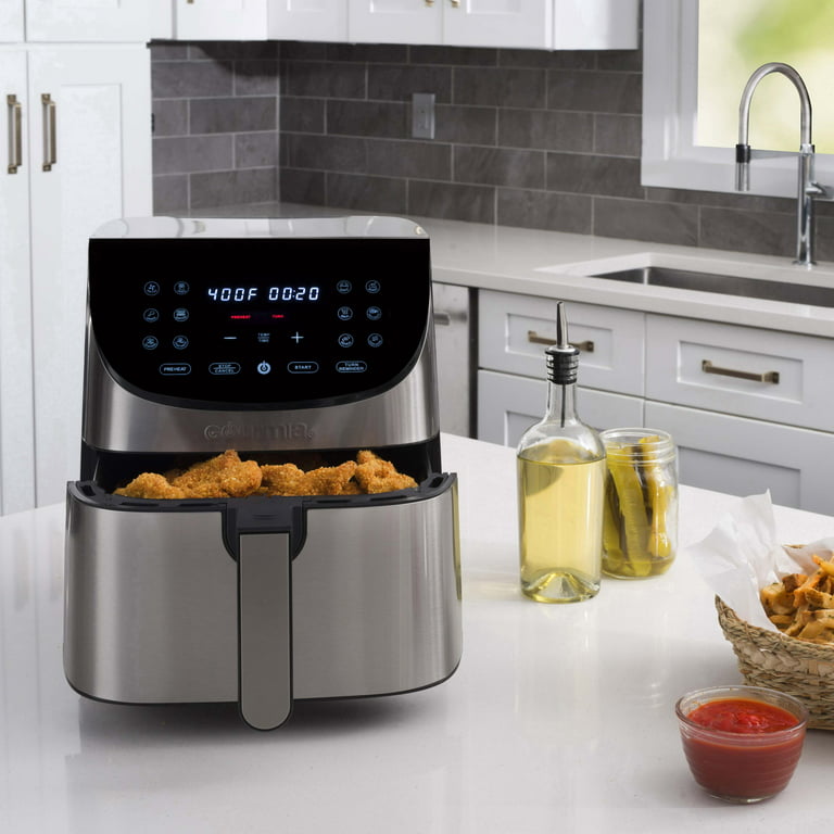  Gourmia Air Fryer Oven Digital Display 8 Quart Large AirFryer  Cooker 12 Touch Cooking Presets, XL Air Fryer Basket 1700w Power  Multifunction GAF838 Black and stainless steel air fryer : Home