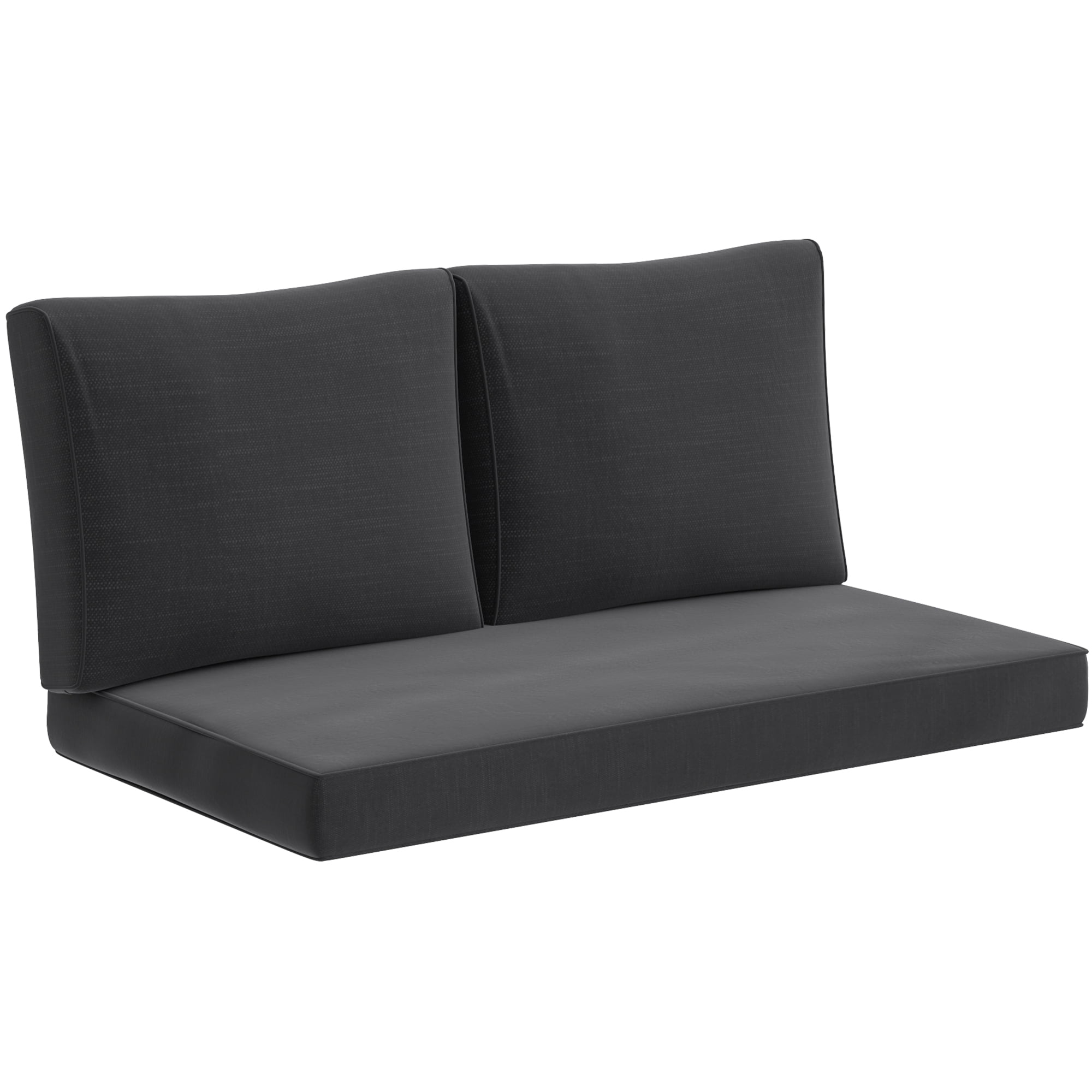 Outsunny 2 Seater Patio Furniture Cushions, 5 in Outdoor Loveseat Cushions with Removable Cover, Replacement Cushions for Outdoor Furniture, Black