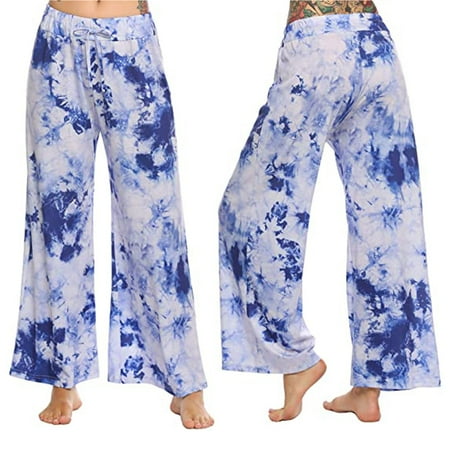 

3 pack Womens Casual Tie-Dye Prints Comfortable Pajamas Wide Leg Pants Long Yoga Pants Color Random leggings for women