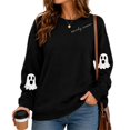 thumbnail image 5 of GILIGEGE Spooky Season Sweatshirts for Women,Cute Ghost Sleeve Crewneck Pullover Halloween Sweatshirt,Vintage Salem Witch Graphic Pullover,Casual Long Sleeve Tops,fall fashion must haves Black 3XL, 5 of 8