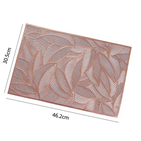 

Leaf Placemat High-End Hotel Restaurant Bronzing Insulation Coffee Placemat Decoration Table Mat Gold