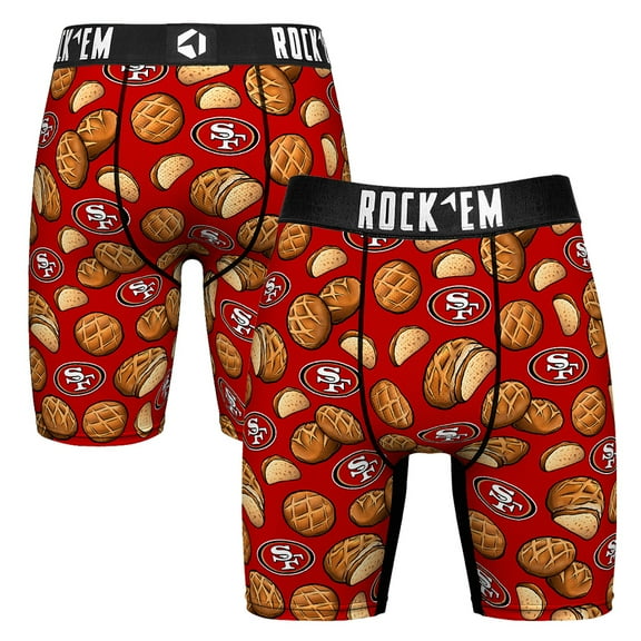 Men's Rock Em Socks  Scarlet San Francisco 49ers Sourdough Bread Boxer Briefs