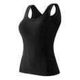 thumbnail image 4 of Public Tank Top with Built in Bra for Women Plus Size Trendy Summer Sleeveless Crew Neck Ribbed Tops Casual Basic Slim Fit Workout T Shirts Black M, 4 of 6