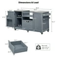 thumbnail image 5 of Bellemave 66.5" Outdoor Serving Cart Kitchen Island Rolling Bar Cart with Wheels, Drawer and Rack Solid Wood Outdoor Grill Cart for Tabletop Grill with Stainless Steel Top, Gray Blue + Style 2, 5 of 12