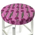 thumbnail image 3 of Xecao's Tulips Flowers Print Stool Covers offer stylish, washable protection for PU round bar stools, perfect for home or commercial use., 3 of 7