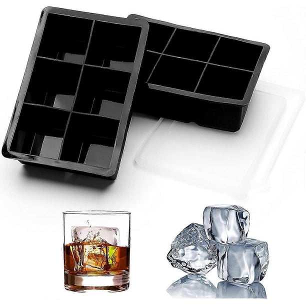 Set of 2 large silicone ice cube molds - 12 giant ice cubes - Large square ice cube molds
