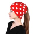 thumbnail image 2 of Multifunction Beanie Hat Polka Dot Red Beanie Hat Scarf Stretch Skull Cap For Women Men, 2 of 7