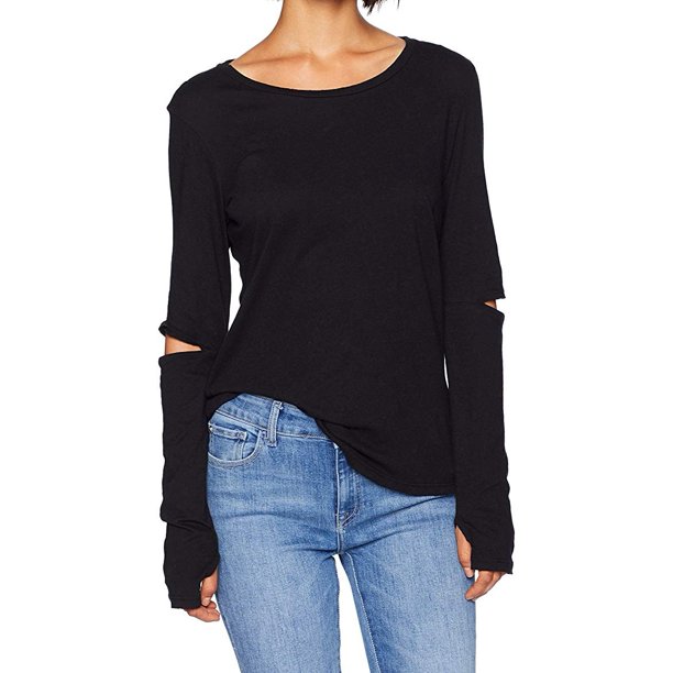 Philanthropy Tops & Blouses - Womens Large Knit Top Long Sleeve Slit Elbow L - Walmart.com 