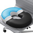 thumbnail image 1 of Cojín de asiento JKNJKN Donut, espuma viscoelástica, gel refrescante, negro, 1 of 7