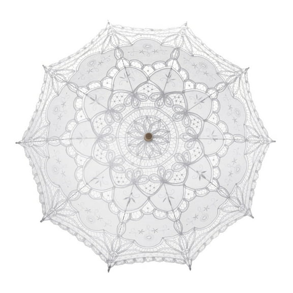 Toptie Vintage White Lace Parasol, Wedding Bridal Umbrella, Photograph Parasol, Party Decorations Supplies
