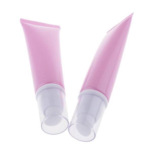 2 envases plásticos vacíos portátiles de la crema de la loción de la botella del embalaje del viaje del maquillaje Rosado Yuyangstore Envases cosméticos