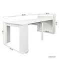 thumbnail image 3 of Extendable Console Table with Extension Leaves Holder, Mid Century Modern Expandable Dining Table with Storage, 20''(98.4'') x 36'' Kitchen Table for Living Room, Farmhouse, Italian Furniture, White, 3 of 9