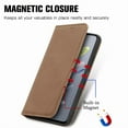 thumbnail image 2 of Dteck Shockproof Case for Motorola Edge (2025), Magnetic PU Leather Flip Back Cover Foldable Cover Card Holder Slot Stand Back Cover, Brown, 2 of 5