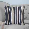 thumbnail image 4 of 18x18 Pillow Covers Set of 2, Colored Stripes Throw Pillow Covers Decorative Couch Cushion Case, Blue Black White Brown Abstract Lines Microfiber Square Pillowcases for Bedroom Car Living Room, 4 of 7