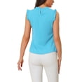 thumbnail image 3 of INSPIRE CHIC Mother's Day Women's Sleeveless Blouse Ruffled Pleated Wear-to-Work Chic Blouse XL Sky Blue, 3 of 6