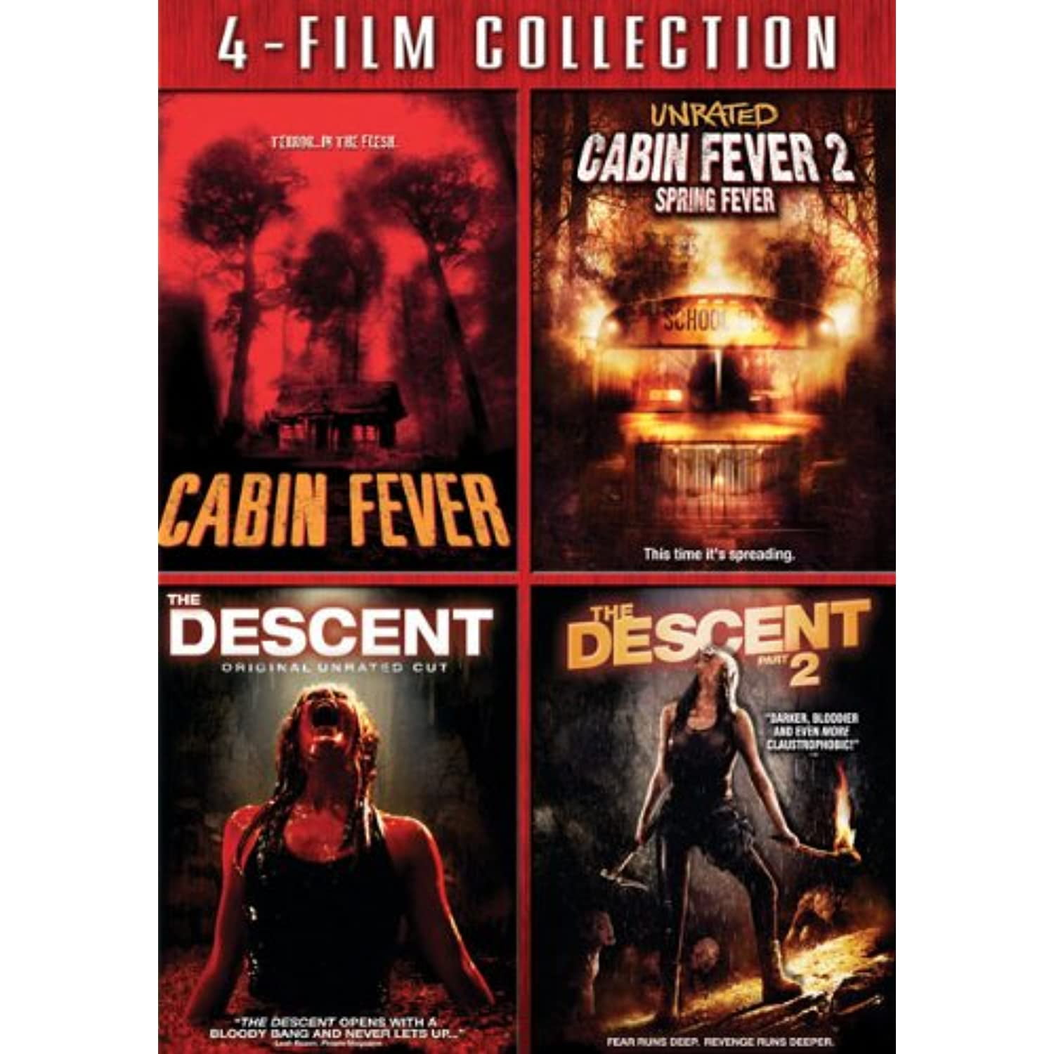 4-Film Collection Cabin Fever/ Cabin Fever 2/ Descent 2 [Dvd] - Walmart.com