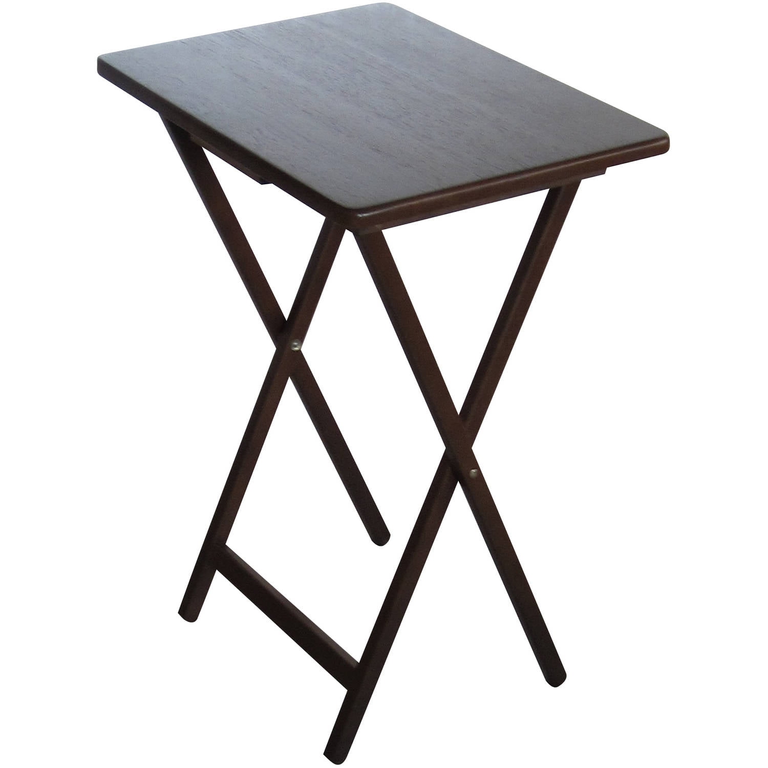 Mainstays Folding TV Tray Table - Walnut 19 x 15 x 26 Inch